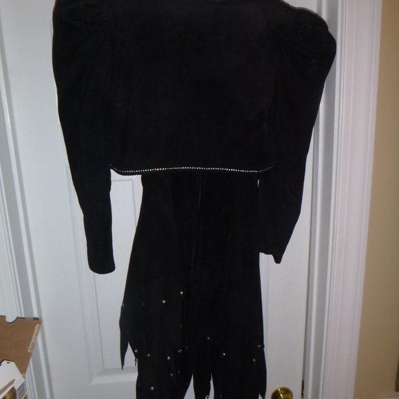 Vintage 1980's 2 Piece Leather Suede Dress Unique! - Picture 3 of 6